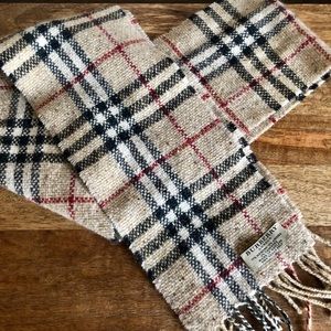 Authentic Burberry Merino Scarf with Fringe